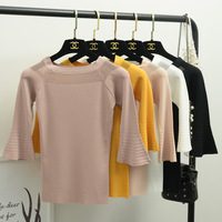 Spring-solid-color-flare-sleeve-cutout-viscose-sweater-slim-o-neck-pullover-basic-t-shirt-female.jpg_200x200