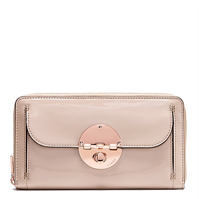 CLASSIC MIMCO ROSE GOLD turn lock travel wallet pa...