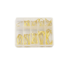 50pcs Ten division Double Backstab Hook With Hole Alloy Fishing Terminal Tackle Accessories 2 Colors Fishing