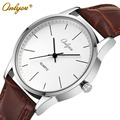 Onlyou Brand Men Women Quartz Leather Watches Lovers 2016 Clock Fashion White Black Wristwatch Relogio Masculino