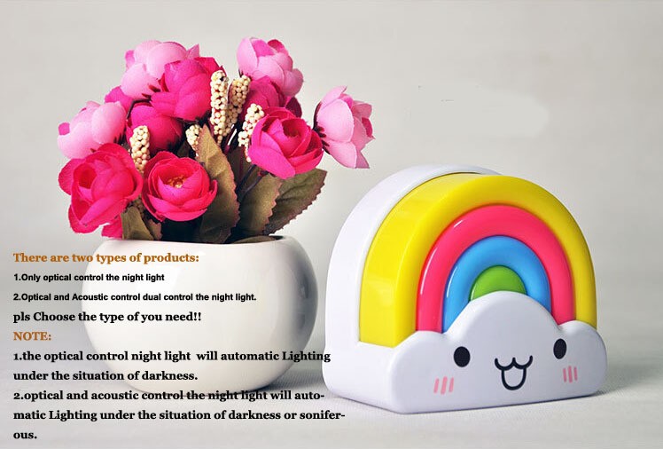 Avatar Smiling Mini Plug Electric Induction Dream rainbow LED Lamp, rainbow light home decor led RGB breathing Night light (4)