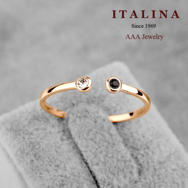 AAA Italina Jewelry Gold Plated Delicate Opening Crystal Small Ring for Women Girls