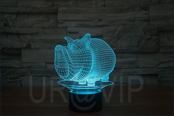 3D illusion pig shape night lamp jc-2866 (5)