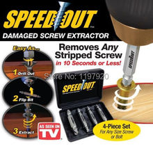 Speed Out 4pc Damaged Screw Extractor Use With Any Drill As Seen On TV SpeedOut