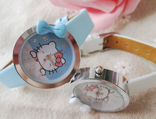 Retail Fashion Quartz Wristwatches, New Style Hello Kitty watch Kids Cartoon watch 5color best Xmas gift