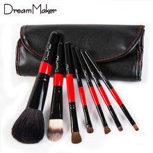 DreamMaker 7pcs Animal Wool Hair Cosmetic professional makeup brushes Set kit Make up Brushes Kits for Women foundation brush