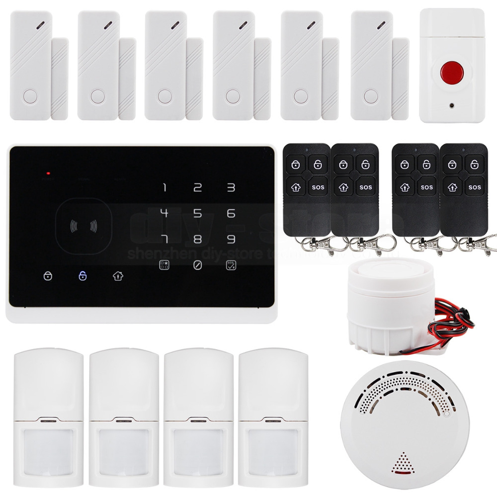 Touch Keypad Android/IOS App Wireless GSM Autodial Home Office Burglar Intruder Alarm System