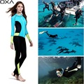 OXA High Elastic Lycra Women Wetsuits long sleeve Anti UV one piece Snorkeling Scuba Diving Suit
