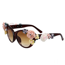 Fashion Oversized Women s Girls Sunglasses Retro Decor Floral Flower UV Glasses