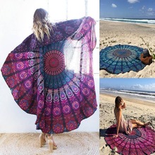 2016 Women Scarf Beach Bandana Girls Charming Relax Circle Beach Towel Plaid Cape Sunblock Cover-up Covers Best Cachecol