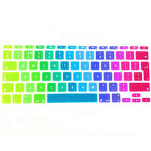 Rainbow Silicone UK EU Keyboard Cover Skin Protector Sticker Protective Film For Apple Mac book Air 11.6″ for macbook 11″