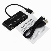 Free Shipping Micro USB OTG SD TF Card Reader HUB MHL To HDMI HDTV TV Adapter Converter #K836