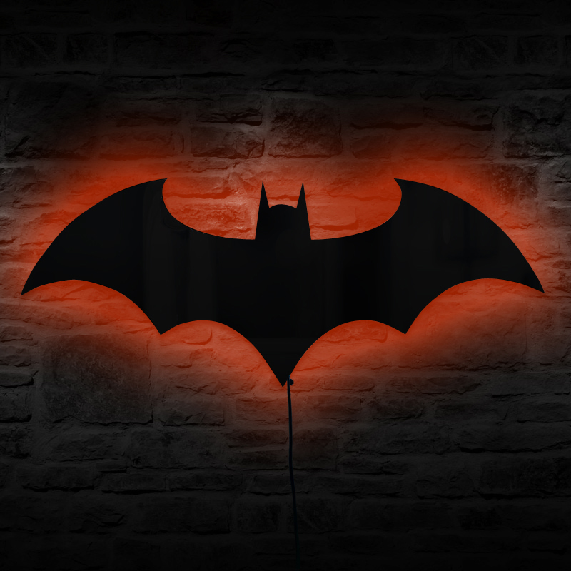 Free Shipping 1 Piece Atmosphere Batman Logo Combo Gadget Mirror Plus Batman Eclipse Light Remote Controlled LED Wall Light