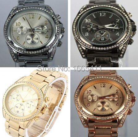2015 Hot Sales New Fashion Watch Women Kors Luxury Brand Alloy Digital Quartz Watches Men Female