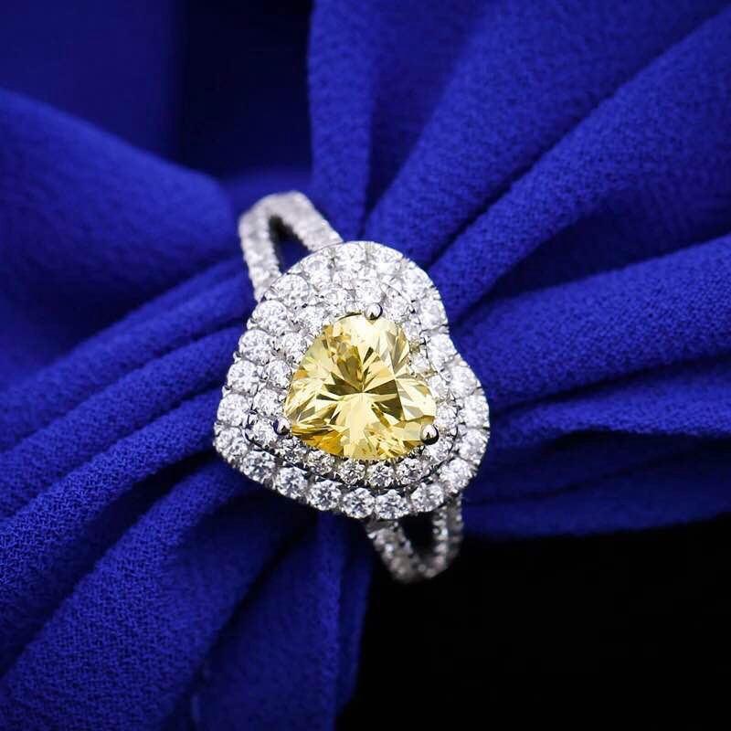 Diamond heart shaped rings