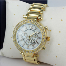 Moda De lujo Top Marca Ladies Watch mujeres Rhinestone Relojes De oro rosa De Mujer De cuarzo reloj Femme Montre Relojes De Marca Mujer