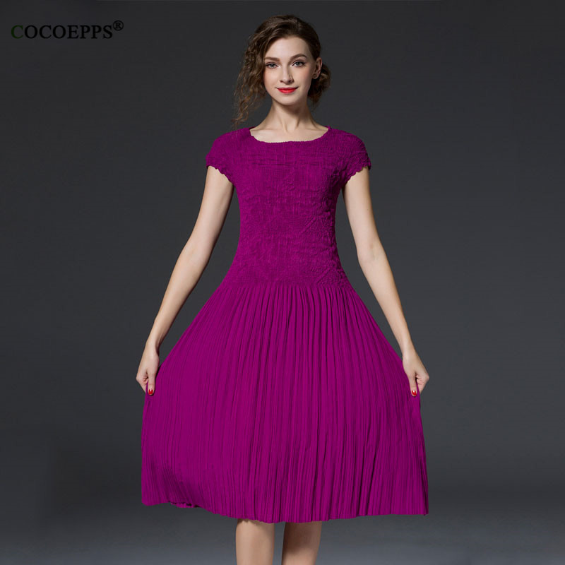 COCOEPPS Women Brand Clothing Short Sleeve Women's Dresses Vestidos Summer Dress Draped Red Dress Party Damen Kleider