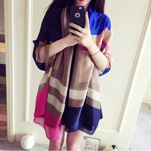 New Maisun Style Shawl Brand Scarves Tartan Design Silk Scarf Big Size Hijab Fashion Silk Scarves For Women 70*180cm