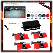 Car Video Parking Sensor Reverse Backup Assistance Radar image all-in-one System + 16mm Flat Sensors 7 Colors