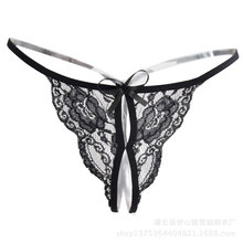 1pc single Bow Ladies Lace Sexy Lingerie Open Crotch Thongs G string V string T Back