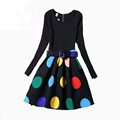 Kid Clothing Long Sleeve Teenager Girls Dress Printing Slim Children Dress Prom Big Girls Party Dress