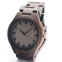 New Arrival Men’s Wood Wristwatch Classic Folding Clasp Quarzt Movement Wrist Watch with Wood Strap