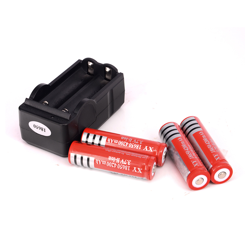 Гаджет  4PCS/LOT Flashlight Battery Lithium 3.7 Volt 4200mAh 18650 Charger Rechargeable Battery Bateria for LED Flashlight  None Электротехническое оборудование и материалы