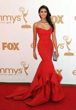 Actual Image Special Occasion Dress Sexy Red Famous Design Mermaid Red Bridesmaid Dresses