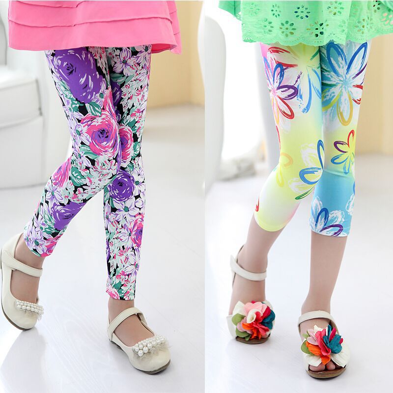 New Arrive 2015 Flower Girls Leggings Children s Clothing Printing Girl Pants Toddler Classic Legging 2