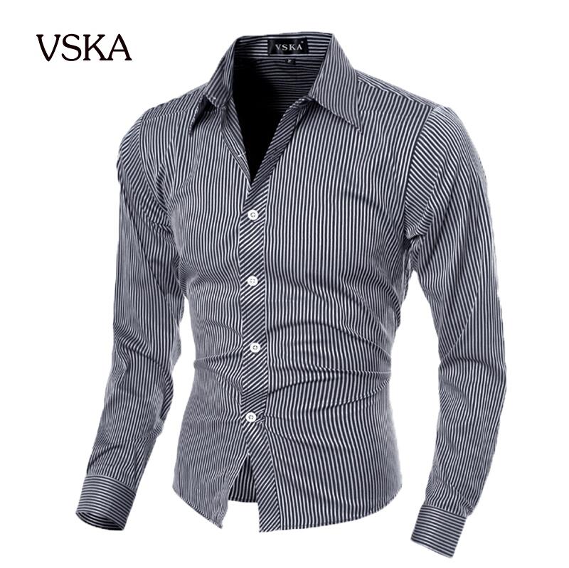 Men Shirt 2015 Fashion Brand Men\'S Striped Shirt M...