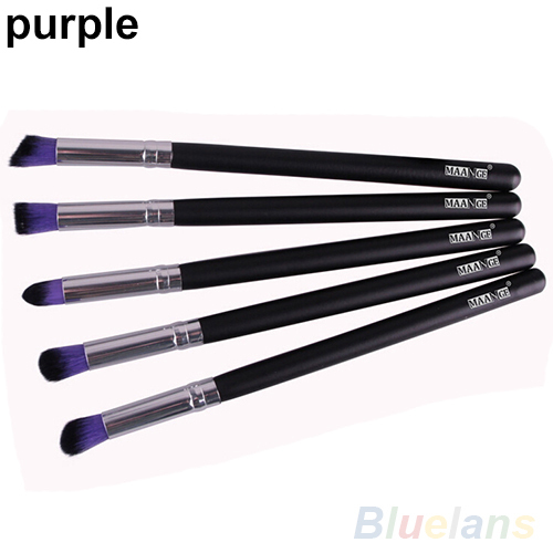 Fancy 5 PCS Pro Colorful Long Handle Makeup Kit Cosmetic Brush Beauty Tool Brushes Set