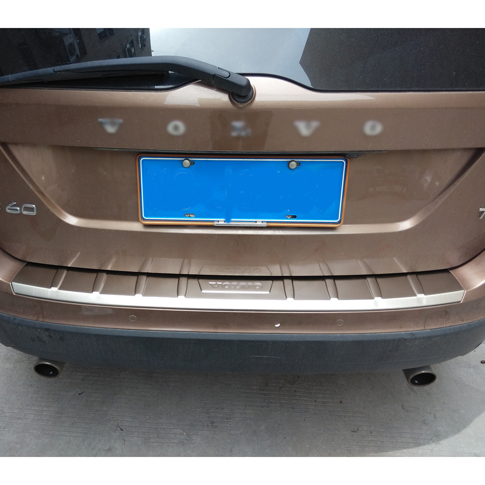 Car styling chrome stainless steel rear bumper cover trim for 2013 2014 2015 volvo xc60 accessories