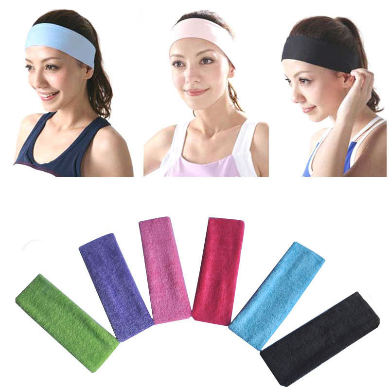 2015 New Unisex Stretch Headband Gym Yoga Towel Fabric Exercise Sports Sweat Head Hair Bands Stretch