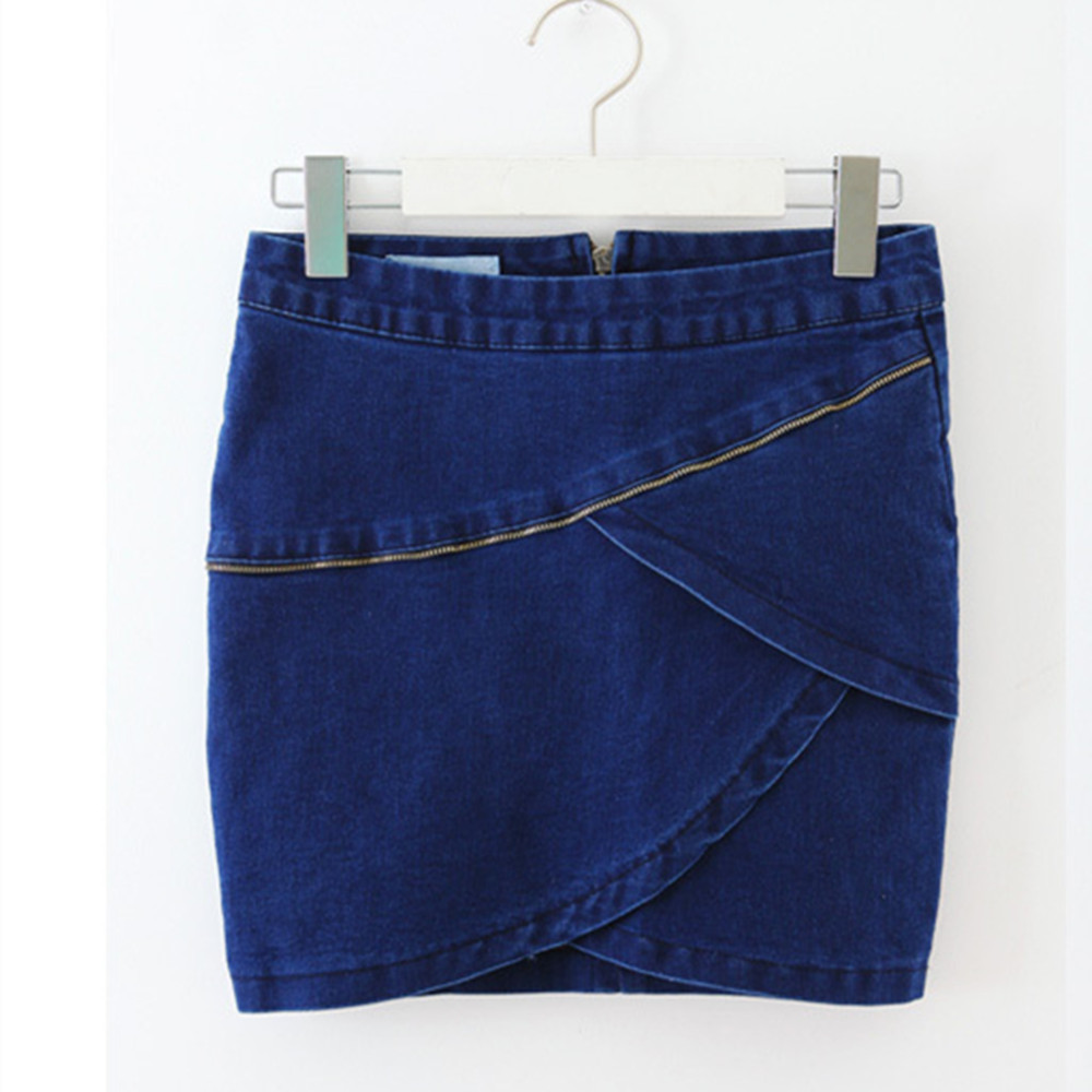 New fashion denim piston women skirt package hip pencil skirt zipper decoration sexy distinctive font b