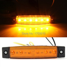 New 5 Color 12V 6 LED Bus Truck Trailer Lorry Side Marker Indicator Light Sidelamp