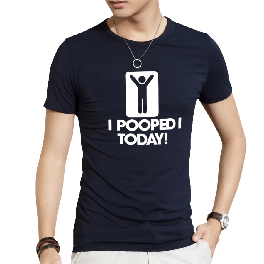 New Mens T Shirts I Pooped Today Funny Tshirt Stick Figure Humor Tee Graphic Cotton Crew Neck T-shirts Short Sleeve S-XXL