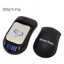 Profesional ratón balanza Digital & Safe con Stash ocultar 200 g x 0.01 g escala del bolsillo de peso con forma del ratón negro