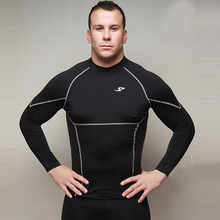 Long sleeves Men Tops fitness wear compression t shirt quick dry training sport tights exercise jersey gym clothing training