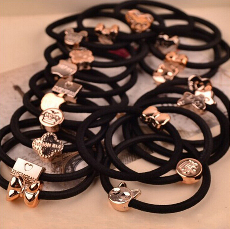 10x Korean Black Women Hair Accessories Bean Elastic Headband Hairband Belt Gum for Hair turbantes tiara