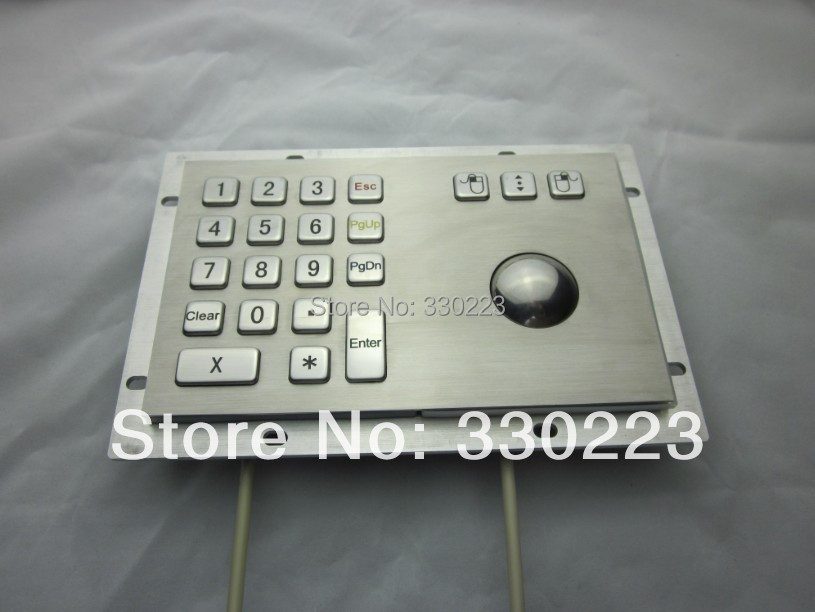 Metal Kiosk Keyboard with Trackball Mechanical trackball keyboard