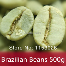 500g Brazil roasted Green Coffee Beans 100% Original High Quality Green Slimming Coffee tea organic green drinking Free Shipping