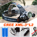 Led Headlamp Headlight 12000 Lumens Linterna Frontal 3x Cree XM L2 Hiking Flashlight Head Torch Light