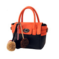 Fashion Contrast Color Fur Balls Handbag Women Trendy Casual Twist Lock Flap Bag Ladies Designer Casual