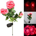 Waterproof IP55 3 Rose Flower LED Light Garden Yard Lawn Home Decoration Lamp Christmas Lights Lamps