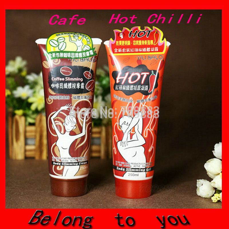 2015 2PCS 1 Cafe 1 Hot Chilli Free Shipping 85ML YILI BALO Massage Body Slimming Gel