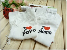 Baby Romper I Love Mama I love Papa Romper Newborn Butterfly Romper Climbing Clothes