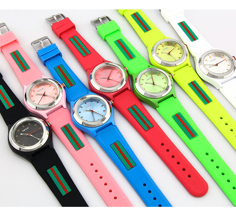 New Arrival KEZZI Brand Women watches Colorful Jelly Watch Men Silicone Band Quartz Watch 30M Waterproof
