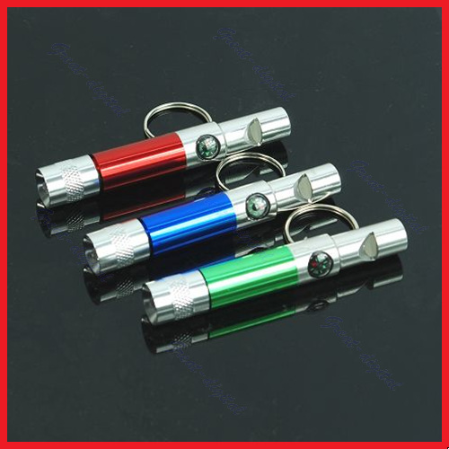 2015 newest Climbing Survival Portable LED Torch Light Compass Whistle Keychain Keyring Free Shipping