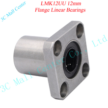 2pc LMK12UU 12mm flange bearing CNC Flange Linear Bearings Flange Linear Bush LMK12UU For 3D printer Free shipping