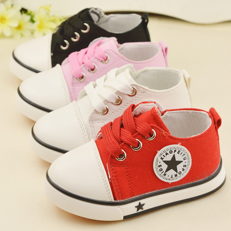 2016 New Spring Classic Children Canvas Shoes Soft Bottom Girls Boys Casual Shoes Lace Up Korean Solid Color Kids Sneakers Denim